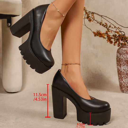 Damen Plateaupumps mit robuster Sohle und elegantem Design R&B