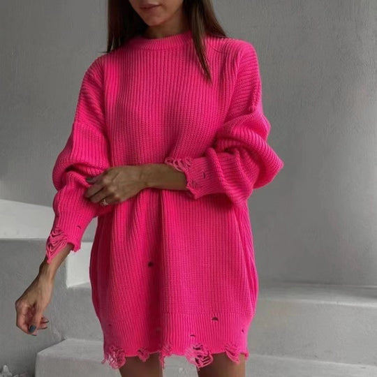Damen Oversized Strickkleid R&B