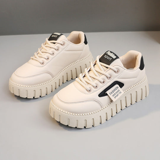 Damen sportliche Plateau-Sneaker mit atmungsaktivem Obermaterial und rutschfester Sohle R&B