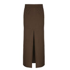 Damen Eleganter Midi-Rock mit seitlichem Schlitz und elastischem Bund R&B