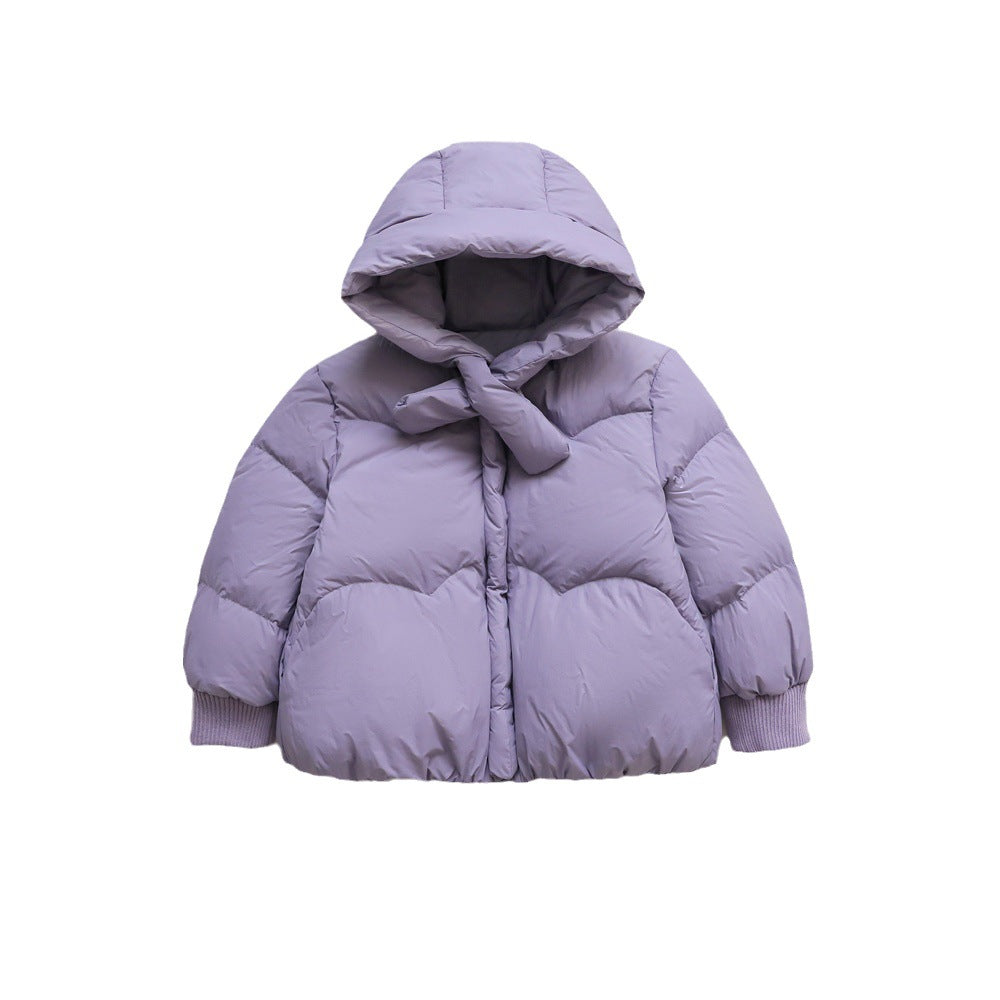 Damen Voluminöse Steppjacke mit Kapuze und hohem Kragen R&B