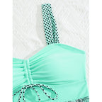 Damen Tankini mit floralem Rock und gepolstertem Oberteil