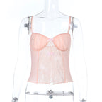 Damen Spitzen-Camisole mit Dekorativen Schleifendetails R&B