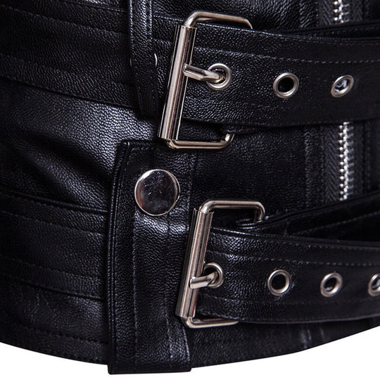 Herren Leder Bikerjacke mit robusten Reißverschlüssen R&B