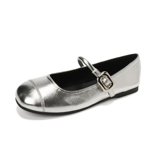 Damen Ballerinas mit modischer Schnallenapplikation R&B
