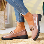 Damen Mokassins mit eleganten Ketten-Applikationen und rutschfester Sohle R&B