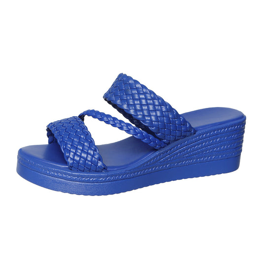 Damen Wedge-Pantoletten mit geflochtenen Riemen und ergonomischer Fußbettgestaltung R&B