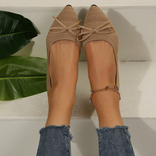 Damen Bequeme und stilvolle Ballerinas mit dekorativer Schleife R&B