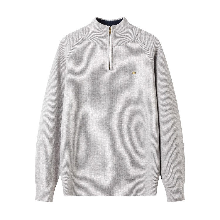 Herren Strickpullover mit halbem Reißverschluss R&B