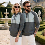 Herren modischer Kapuzenpullover mit strukturiertem GewR&Be und praktischen Knopfdetails R&B