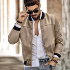 Herren sportliche Collegejacke mit seitlichen Reißverschlusstaschen R&B