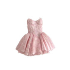 Damen Cocktailkleid mit trägerlosem Oberteil und schwingendem Tüllrock R&B