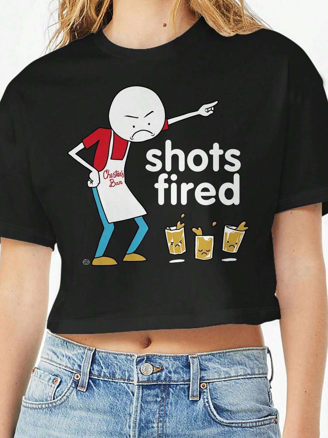 Damen Crop-Top mit auffälligem Schriftzug R&B