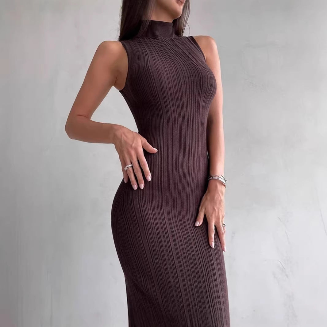 Damen Satin Maxikleid eng anliegend