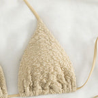 Damen Triangel-Bikini mit strukturiertem Oberteil und hohem Beinausschnitt