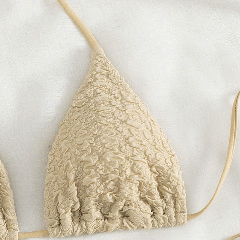 Damen Hochtailliertes Triangel-Bikini-Set mit raffinierten Bindändern