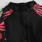 Damen Sportlicher Einteiler mit kurzem Ärmel und floralem Design R&B