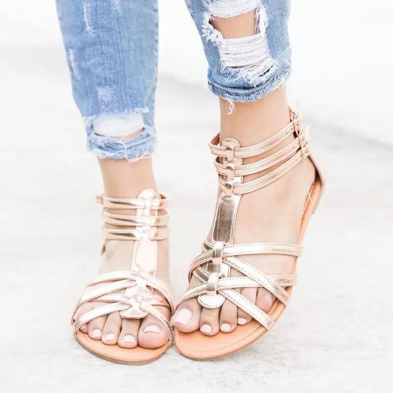 Damen farbenfrohe Strandsandalen mit verstellbaren Riemen und anatomischem Fußbett R&B
