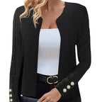 Damen elegante Blazerjacke mit dekorativen Knopfdetails und modernem Schnitt R&B