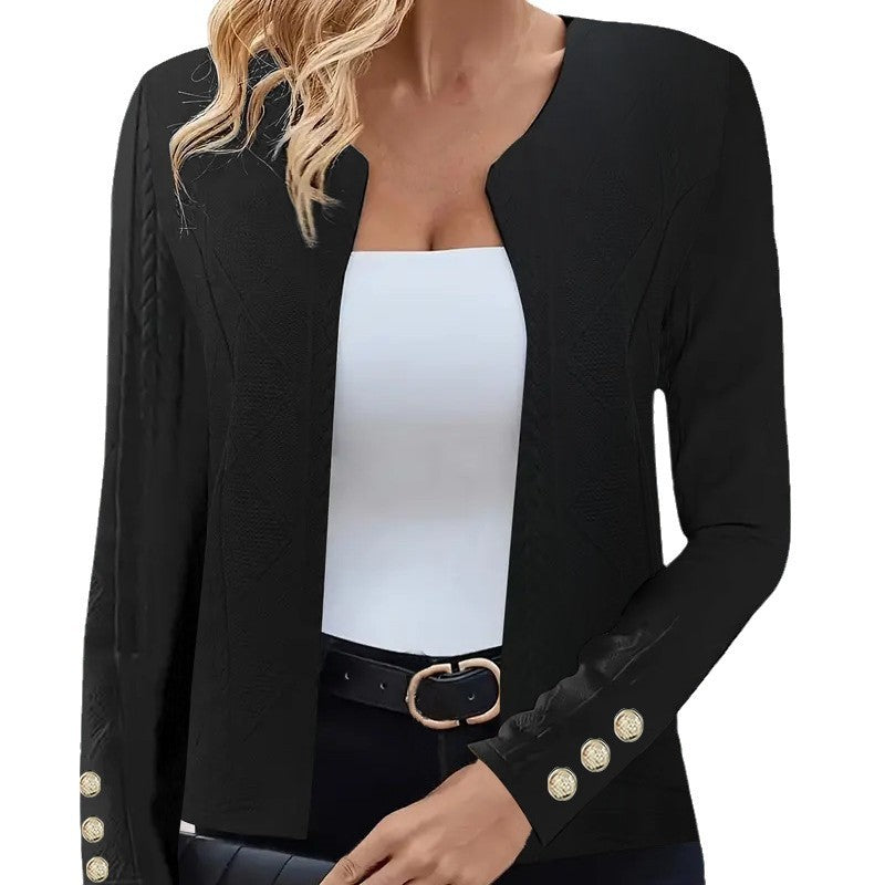 Damen elegante Blazerjacke mit dekorativen Knopfdetails und modernem Schnitt R&B