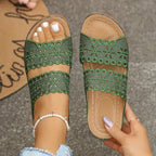 Damen elegante und luftige Sandalen mit floralem Riemendesign R&B