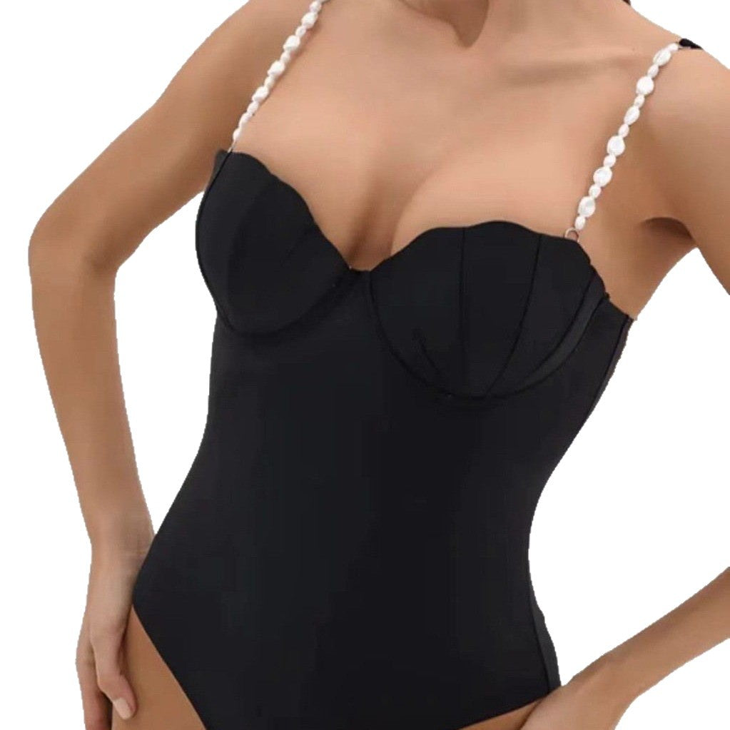 Damen eleganter Badeanzug mit muschelförmigem Detail R&B
