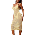 Damen Elegantes Häkelkleid mit figurbetontem Schnitt EB