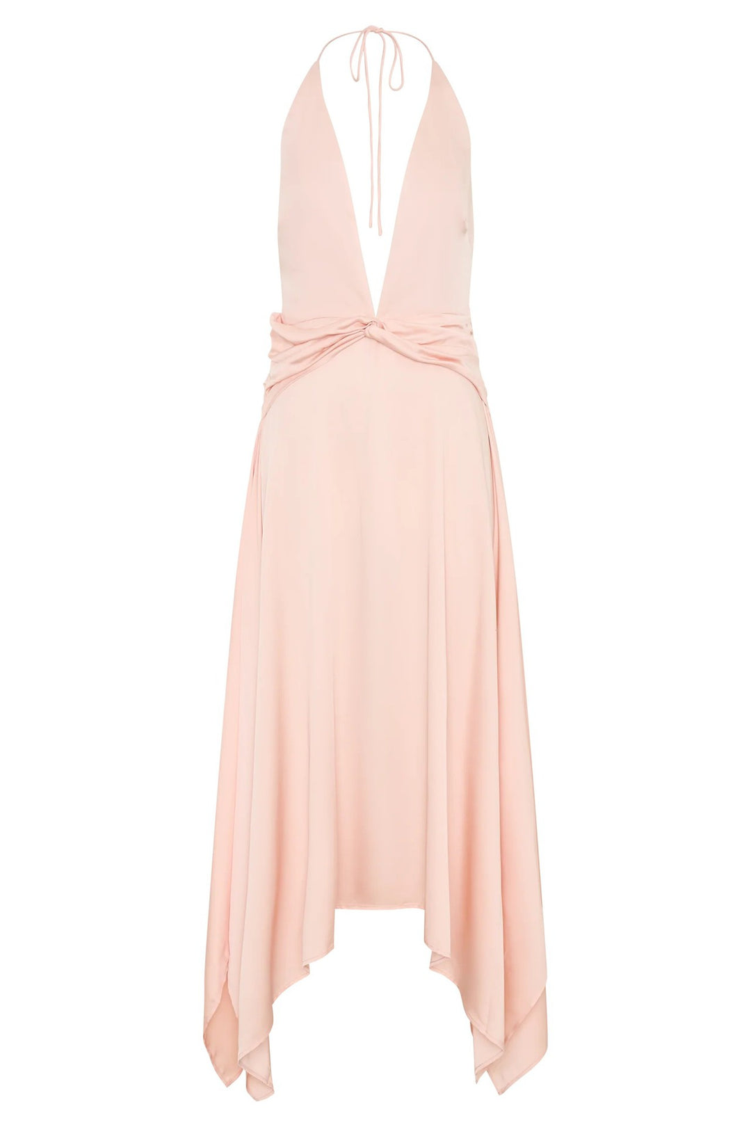 Damen Elegantes Wickelkleid mit tiefem V-Ausschnitt und asymmetrischem Saum R&B