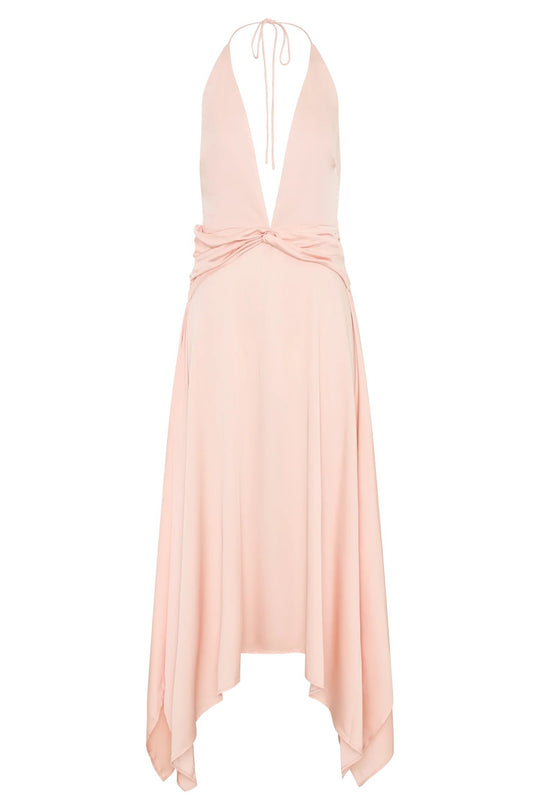 Damen Elegantes Wickelkleid mit tiefem V-Ausschnitt und asymmetrischem Saum R&B