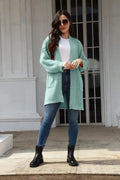 Damen lässiger Strickcardigan mit praktischen Taschen und offener Front
