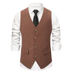 Herren elegante Anzugweste mit feinen Details und praktischen Taschen