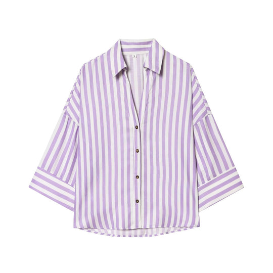 Damen Hemdblusenshirt mit lässigem Schnitt und eleganten 3/4-Ärmeln R&B
