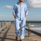 Herren bequeme Freizeit-Hose und Kapuzenjacke Set R&B