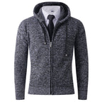 Herren modische Strickjacke mit Kapuze und Reißverschluss R&B