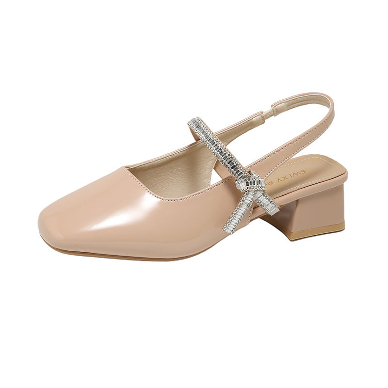 Damen Slingback-Pumps mit glitzerndem Riemchen und bequemer Sohle R&B