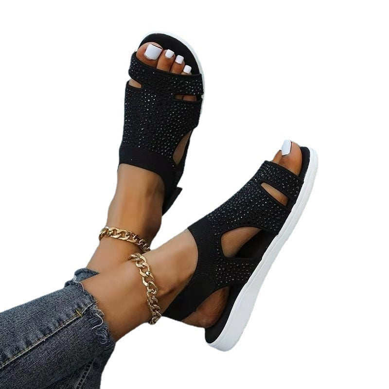 Damen Sandalen mit glitzernden Strassdetails R&B
