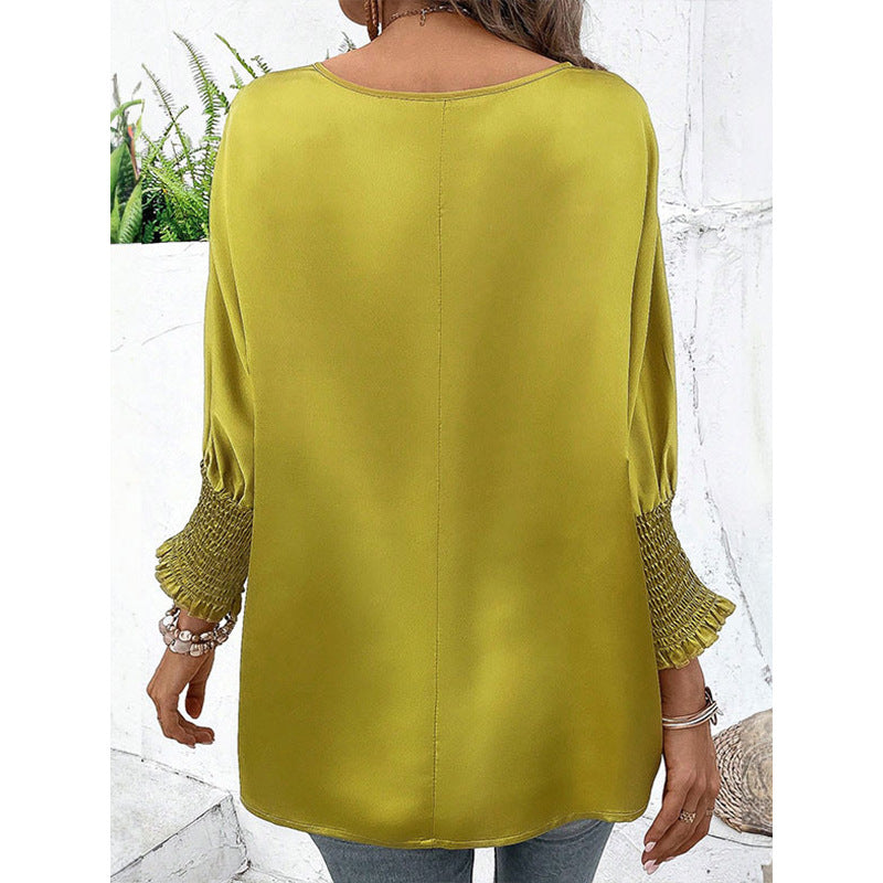Damen elegantes Blusentop mit trendigen Puffärmeln R&B