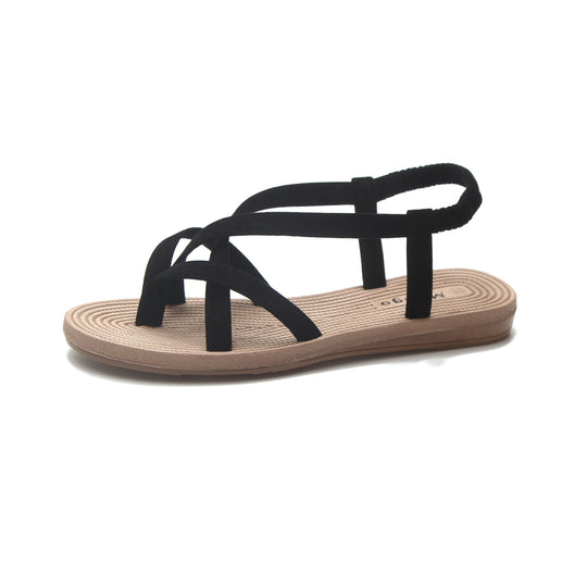 Damen nan Riemchensandalen mit elastischem Fersenriemen und gedämpftem Komfortfußbett R&B