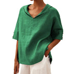 Damen Lässige Bluse mit floralem Muster und modernem Kragen R&B
