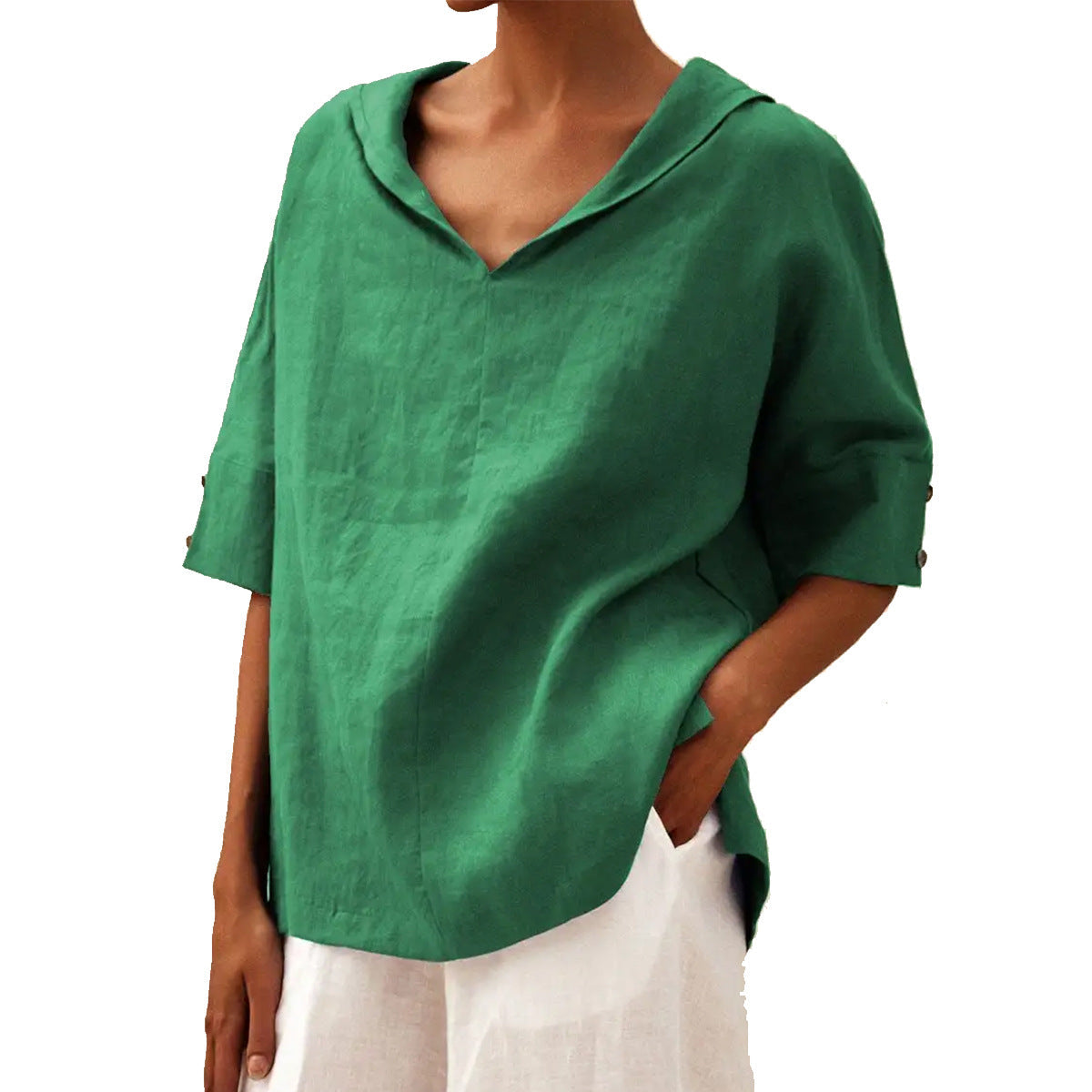 Damen Lässige Bluse mit floralem Muster und modernem Kragen R&B