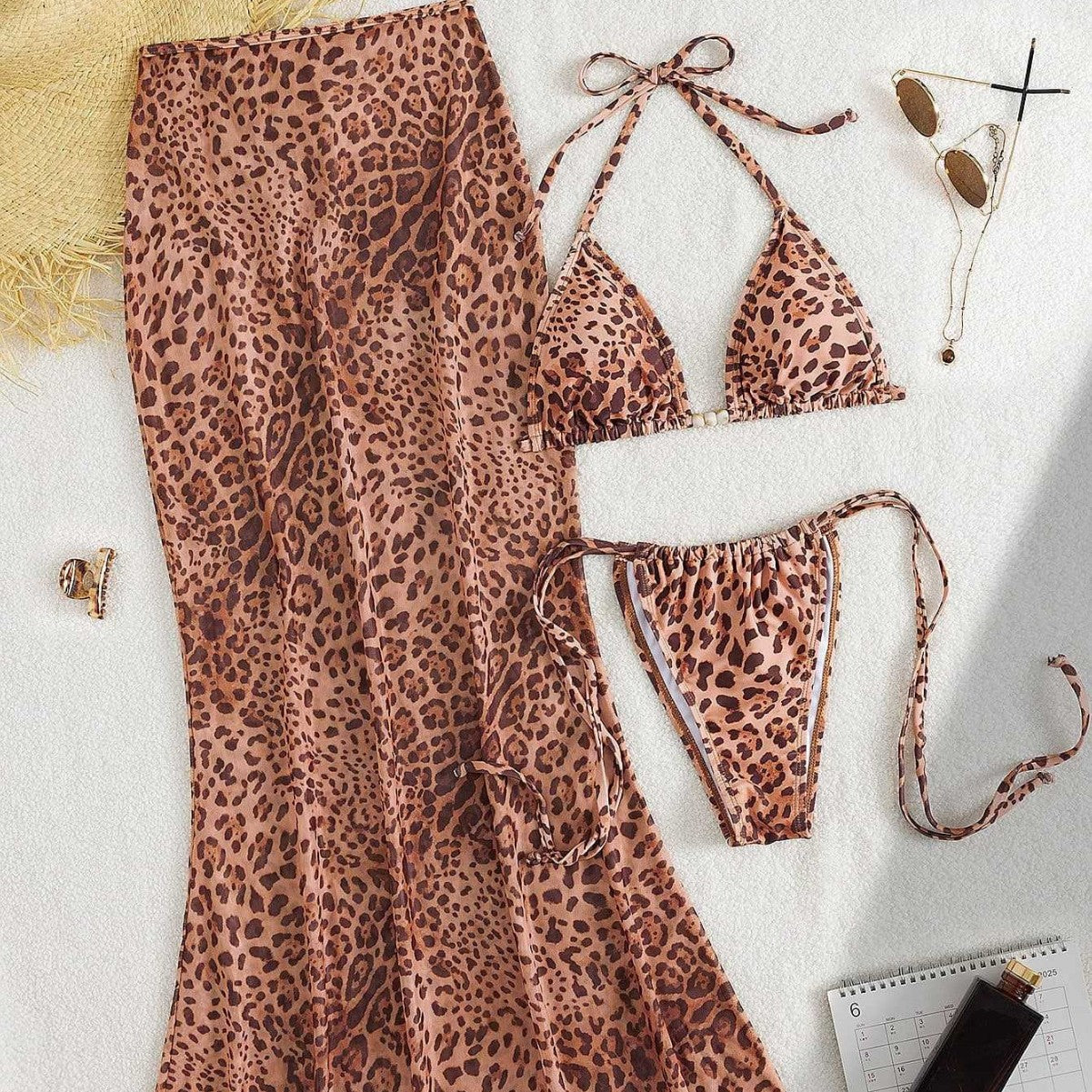 Damen Triangel-Bikini mit seitlichem Slip und verstellbaren Bändern R&B