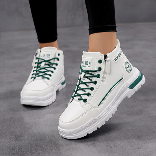 Damen modische High-Top Sneakers mit praktischer Schnürung R&B