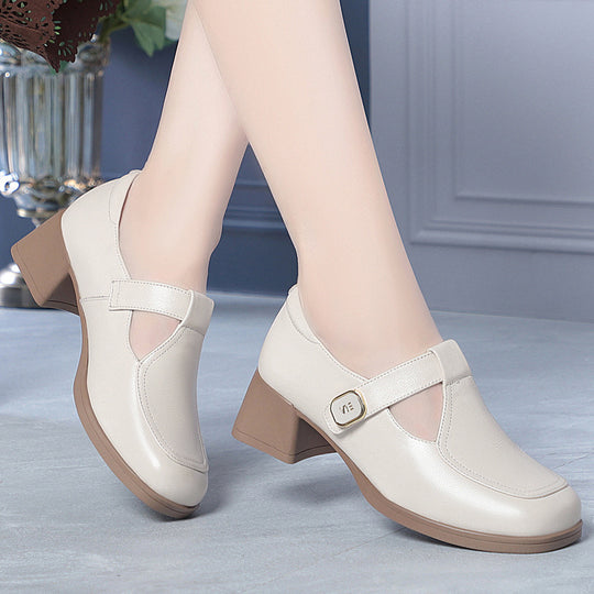 Damen Mary Jane Schuhe mit komfortablem Blockabsatz und modischem Schnallenakzent R&B