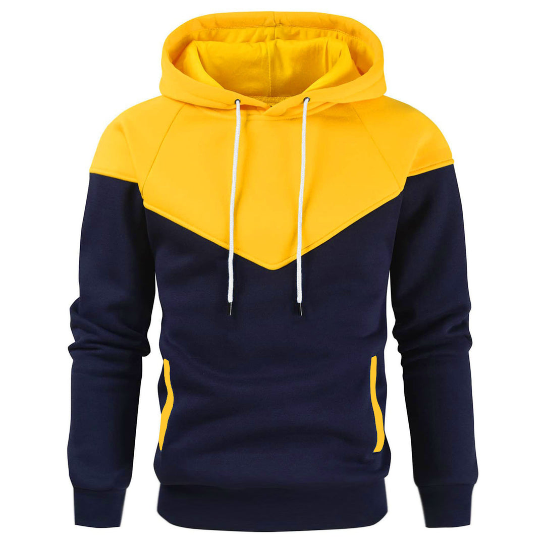 Herren modischer Hoodie mit innovativem Patchwork-Design R&B