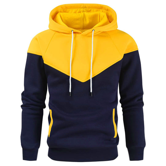 Herren modischer Hoodie mit innovativem Patchwork-Design R&B