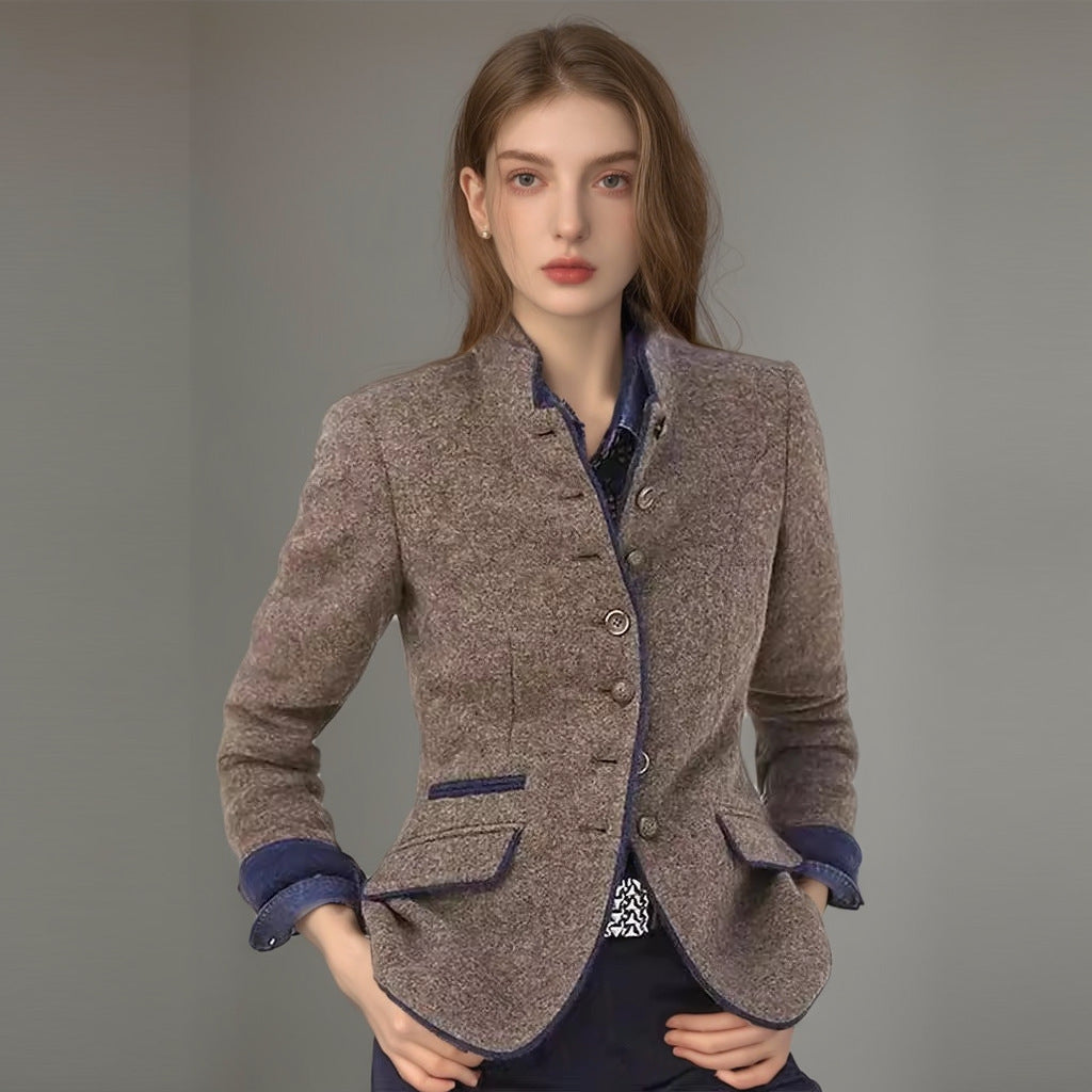 Damen elegante Blazerjacke mit Knopfleiste und praktischen Taschen R&B