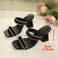 Damen glamouröse Blockabsatz-Sandalen mit funkelndem Strassdesign R&B