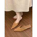 Damen spitze Mules aus weichem Veloursleder R&B