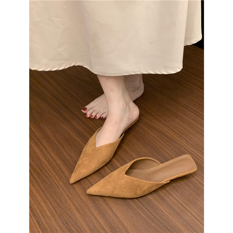 Damen spitze Mules aus weichem Veloursleder R&B