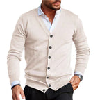 Herren nan Feinstrick V-Ausschnitt Cardigan mit Knopfleiste und Eingrifftaschen R&B